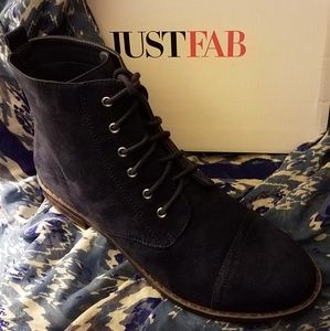 Faux suede Navy Ankle Boot